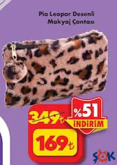 PİA LEOPAR DESENLİ MAKYAJ ÇANTASI